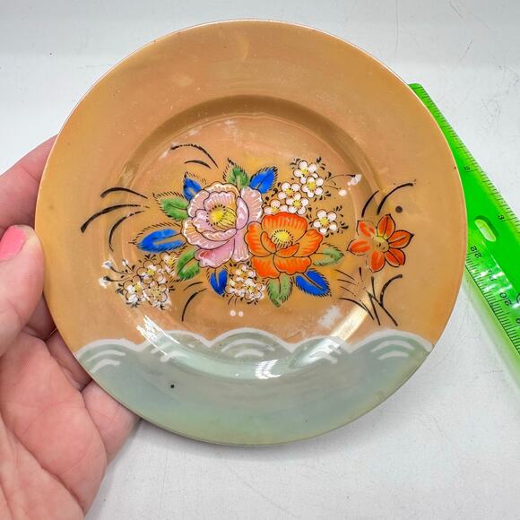 Floral Lusterware trinket Dish - Ring Dish - Spoon Rest - MCM Midcentury - Picture 2 of 5